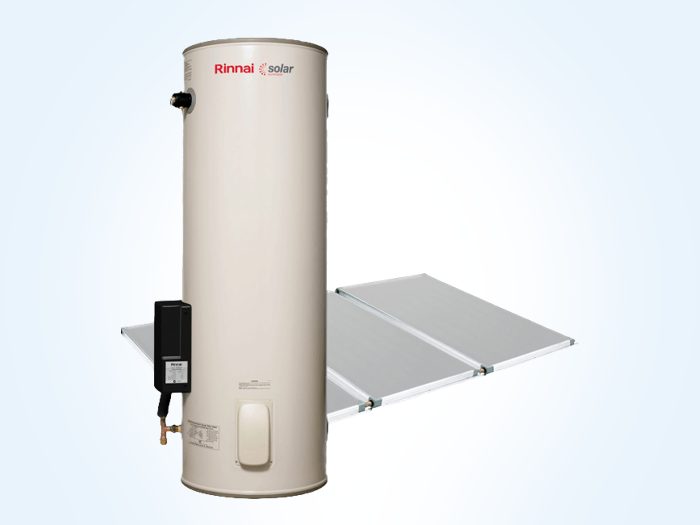 Solar hot water tank with roof panels